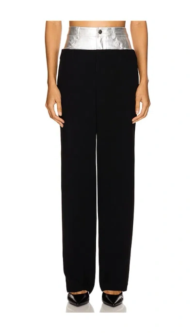 Cinq À Sept Metallic Dionne Pant In Black/silver