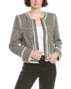 Cinq À Sept Metallic Tweed Darina Jacket In Gray