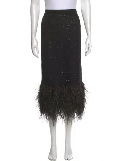 Pre-owned Cinq À Sept Midi Length Skirt In Black