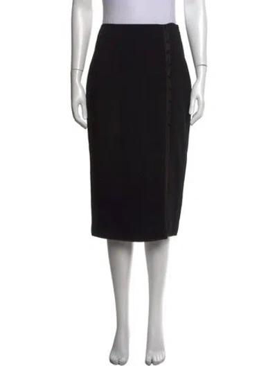 Pre-owned Cinq À Sept Midi Length Skirt In Black