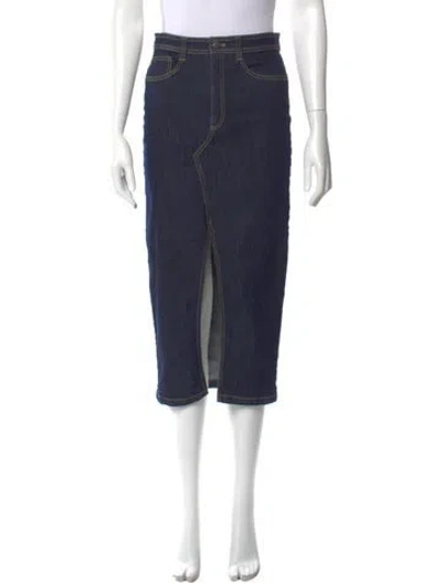 Pre-owned Cinq À Sept Midi Length Skirt In Blue