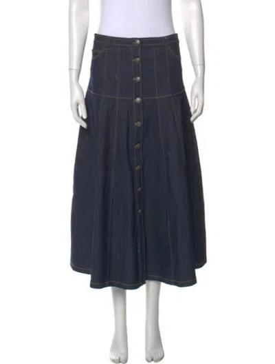 Pre-owned Cinq À Sept Midi Length Skirt In Blue