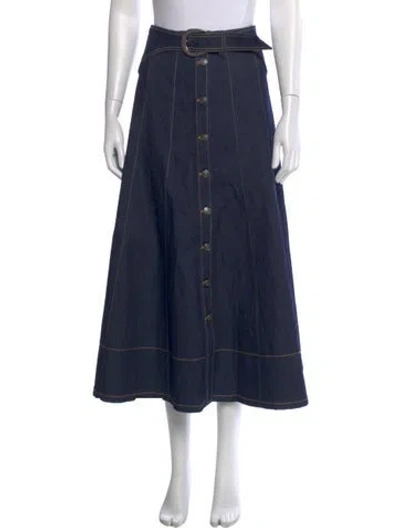 Pre-owned Cinq À Sept Midi Length Skirt In Blue
