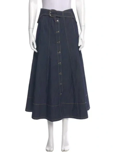 Pre-owned Cinq À Sept Midi Length Skirt In Blue