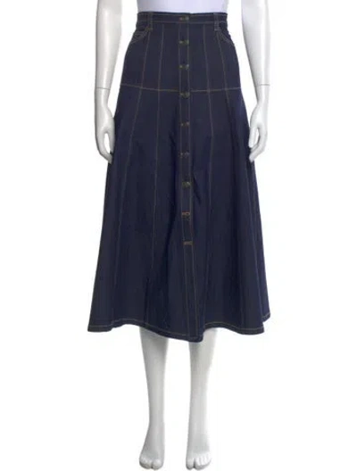 Pre-owned Cinq À Sept Midi Length Skirt In Blue