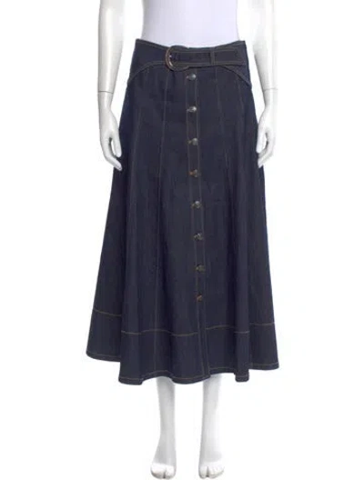 Pre-owned Cinq À Sept Midi Length Skirt In Blue