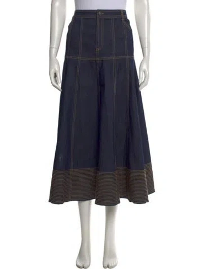 Pre-owned Cinq À Sept Midi Length Skirt In Blue