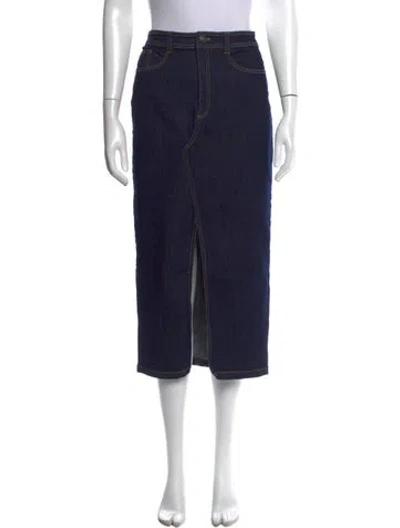 Pre-owned Cinq À Sept Midi Length Skirt In Blue