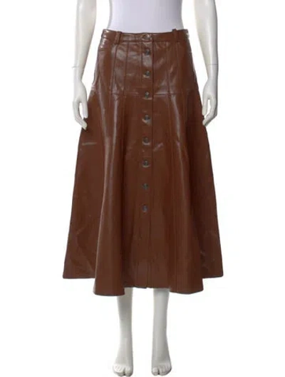 Pre-owned Cinq À Sept Midi Length Skirt In Brown