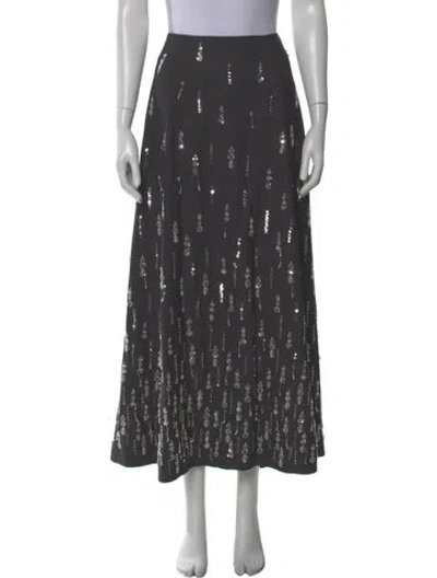 Pre-owned Cinq À Sept Midi Length Skirt In Gray
