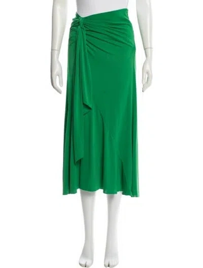 Pre-owned Cinq À Sept Midi Length Skirt In Green