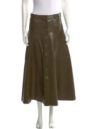 Pre-owned Cinq À Sept Midi Length Skirt In Green