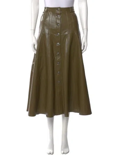 Pre-owned Cinq À Sept Midi Length Skirt In Green