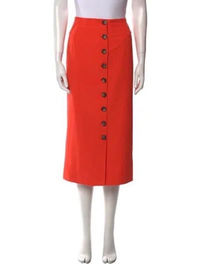 Pre-owned Cinq À Sept Midi Length Skirt In Orange