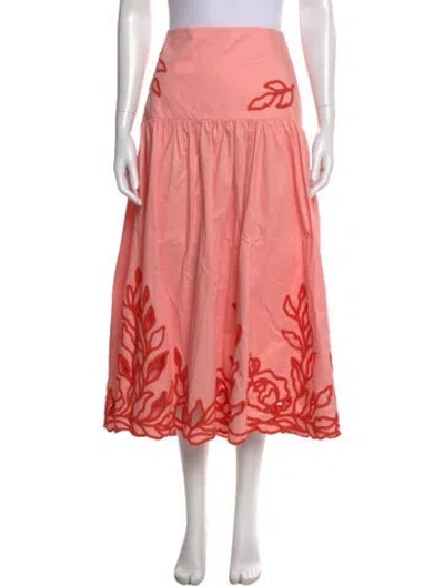 Pre-owned Cinq À Sept Midi Length Skirt In Pink