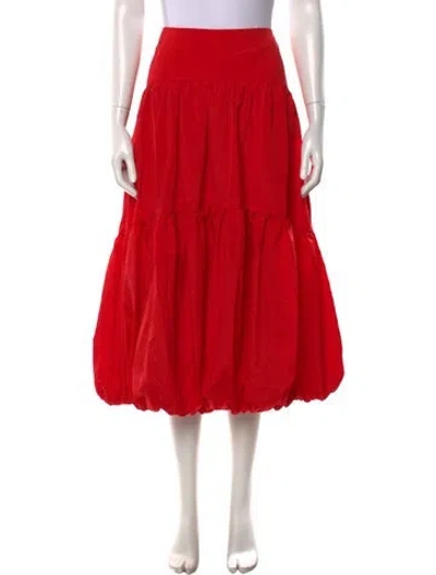 Pre-owned Cinq À Sept Midi Length Skirt In Red