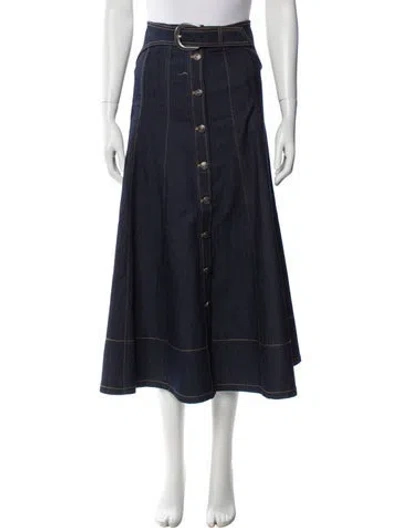 Pre-owned Cinq À Sept Midi Length Skirt W/ Tags In Blue