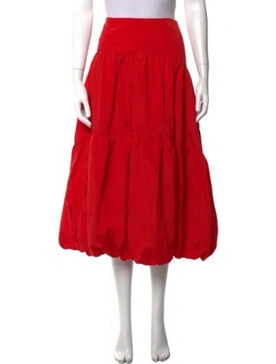 Pre-owned Cinq À Sept Midi Length Skirt W/ Tags In Red