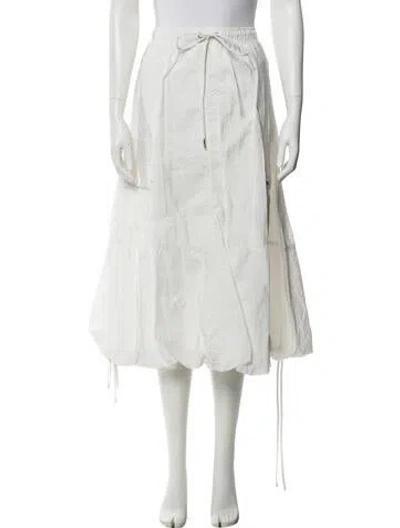 Pre-owned Cinq À Sept Midi Length Skirt In White