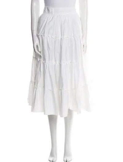 Pre-owned Cinq À Sept Midi Length Skirt In White