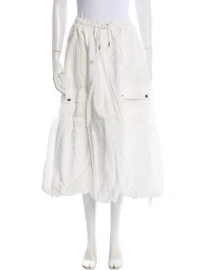 Pre-owned Cinq À Sept Midi Length Skirt In White