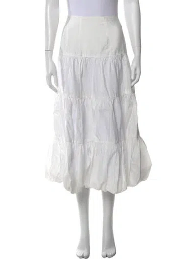 Pre-owned Cinq À Sept Midi Length Skirt In White