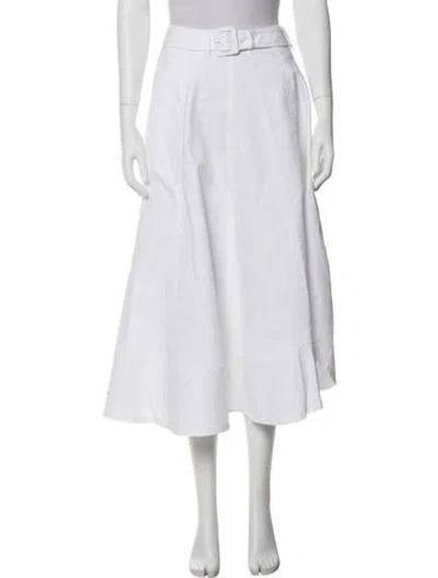 Pre-owned Cinq À Sept Midi Length Skirt In White