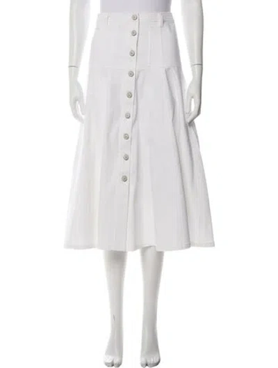 Pre-owned Cinq À Sept Midi Length Skirt In White