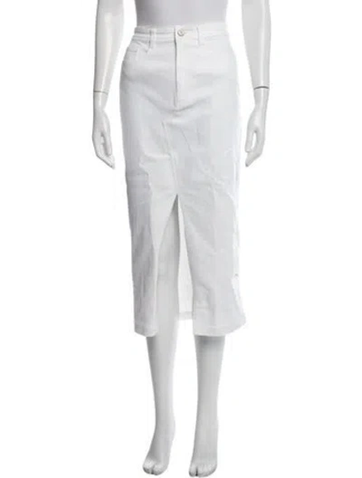 Pre-owned Cinq À Sept Midi Length Skirt In White