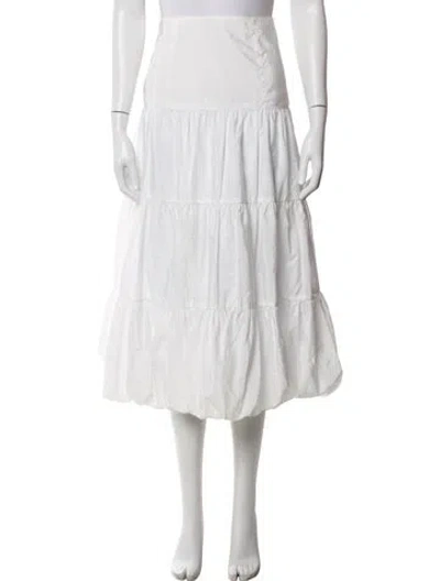 Pre-owned Cinq À Sept Midi Length Skirt In White