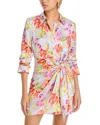 Cinq À Sept Midnight Tulips Mini Jacey Dress In Pale Lavender Multi In Pale Lavender Multi