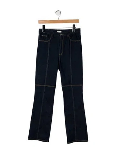 Pre-owned Cinq À Sept Mid-rise Flared Jeans In Blue