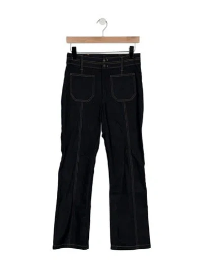 Pre-owned Cinq À Sept Mid-rise Flared Jeans In Blue