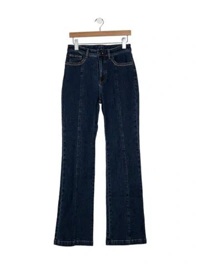 Pre-owned Cinq À Sept Mid-rise Flared Jeans In Blue