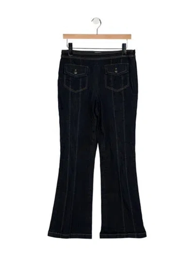 Pre-owned Cinq À Sept Mid-rise Flared Jeans In Blue