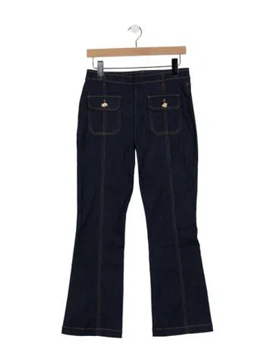 Pre-owned Cinq À Sept Mid-rise Flared Jeans In Blue