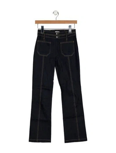 Pre-owned Cinq À Sept Mid-rise Straight Leg Jeans In Blue