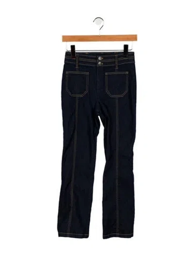Pre-owned Cinq À Sept Mid-rise Straight Leg Jeans In Blue