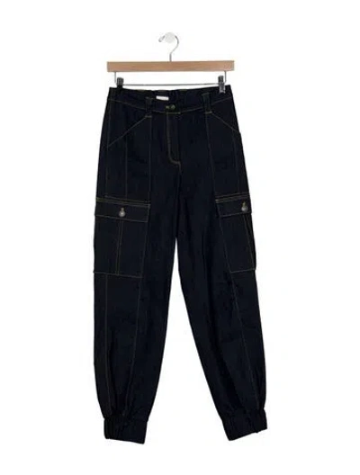 Pre-owned Cinq À Sept Mid-rise Straight Leg Jeans In Blue