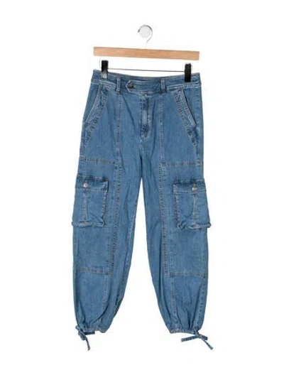 Pre-owned Cinq À Sept Mid-rise Straight Leg Jeans In Blue