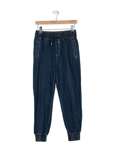 Pre-owned Cinq À Sept Mid-rise Straight Leg Jeans In Blue