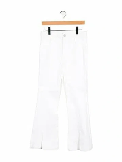 Pre-owned Cinq À Sept Mid-rise Straight Leg Jeans In White