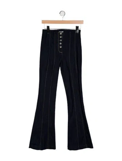 Pre-owned Cinq À Sept Mid-rise Wide Leg Jeans In Blue