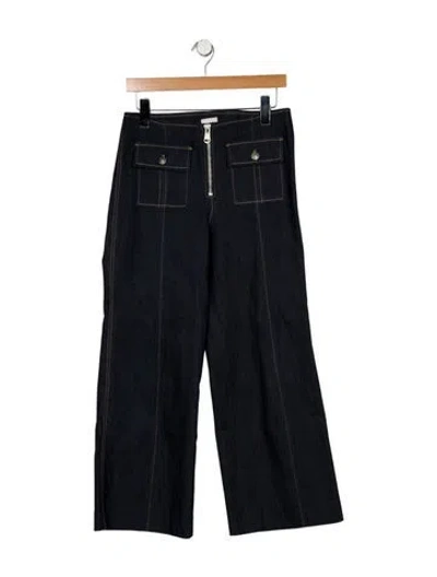 Pre-owned Cinq À Sept Mid-rise Wide Leg Jeans In Blue