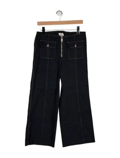 Pre-owned Cinq À Sept Mid-rise Wide Leg Jeans In Blue