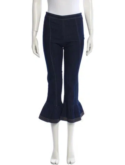 Pre-owned Cinq À Sept Mid-rise Wide Leg Jeans In Blue