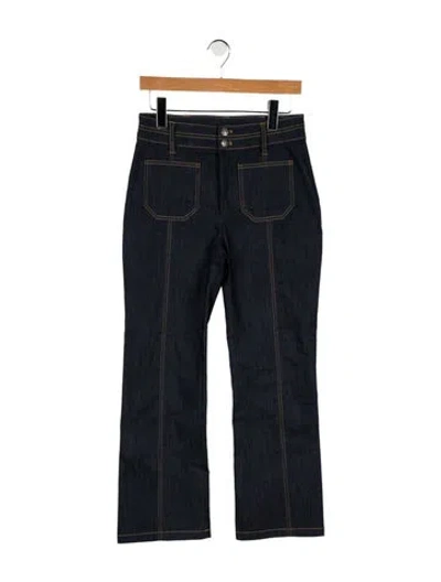 Pre-owned Cinq À Sept Mid-rise Wide Leg Jeans In Blue