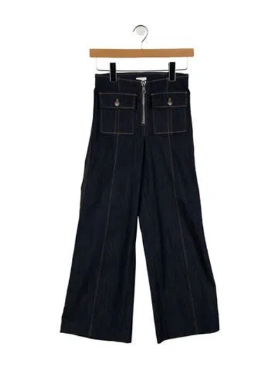 Pre-owned Cinq À Sept Mid-rise Wide Leg Jeans In Blue