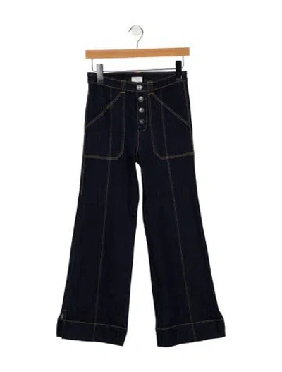 Pre-owned Cinq À Sept Mid-rise Wide Leg Jeans In Blue
