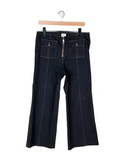 Pre-owned Cinq À Sept Mid-rise Wide Leg Jeans In Blue